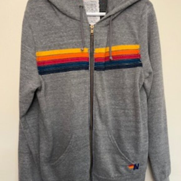 Aviator Nation 5 Stripe Hoodie - Gray - Large - Picture 5 of 7